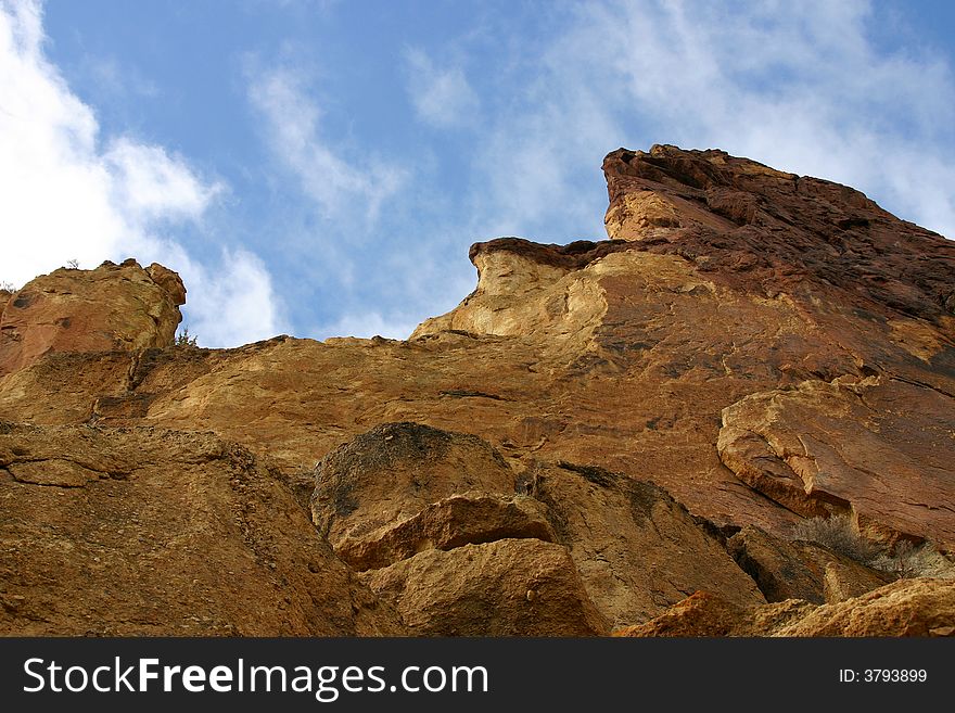 Rock Climbing wall at Smith Rocks State Park in central Oregon. Rock Climbing wall at Smith Rocks State Park in central Oregon.