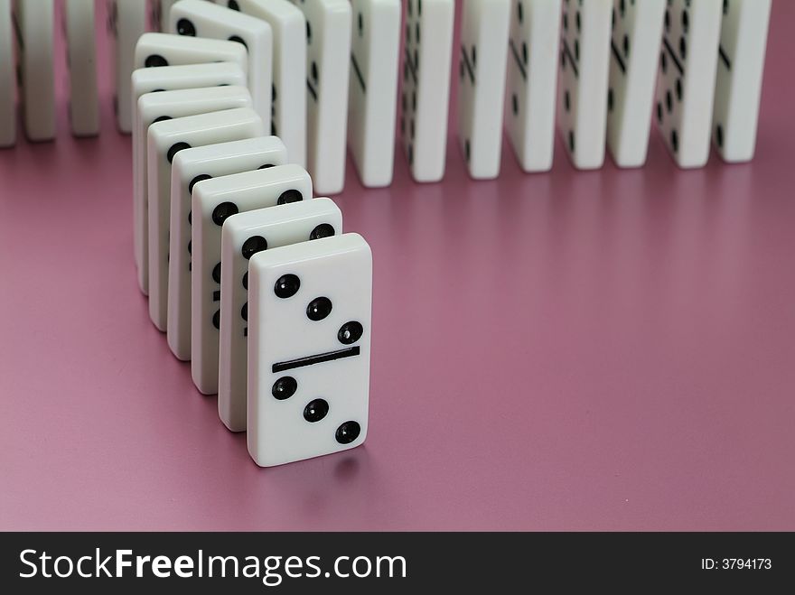 A domino game with white dominoes