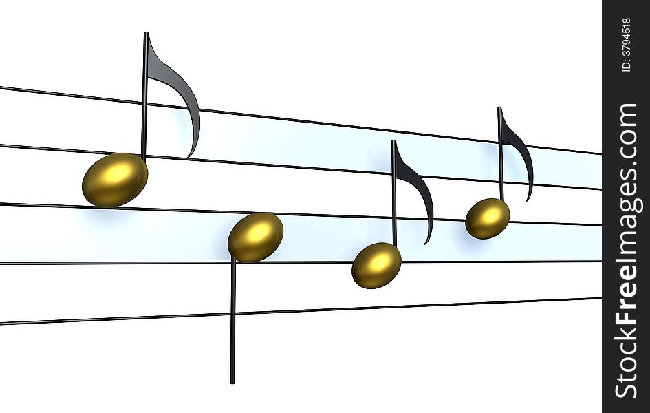 Golden Notes as symbol for music and sound