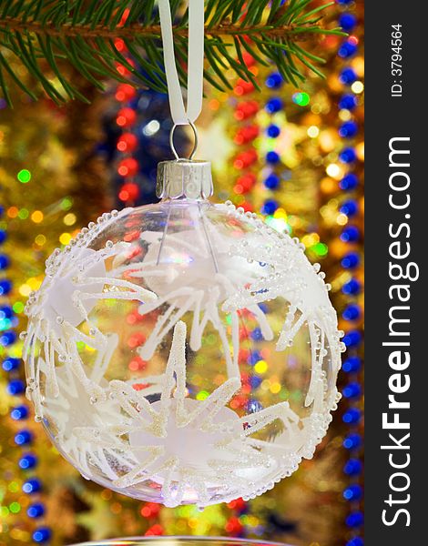 Christmas decorations of ball, ribbons and garlands. Christmas decorations of ball, ribbons and garlands.