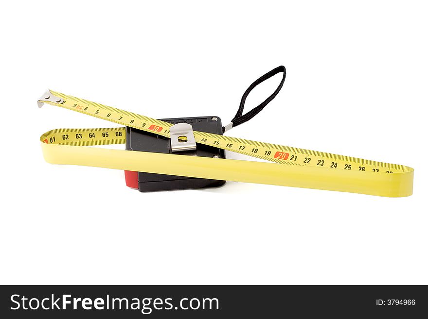 Tape measure on white background. Tape measure on white background.