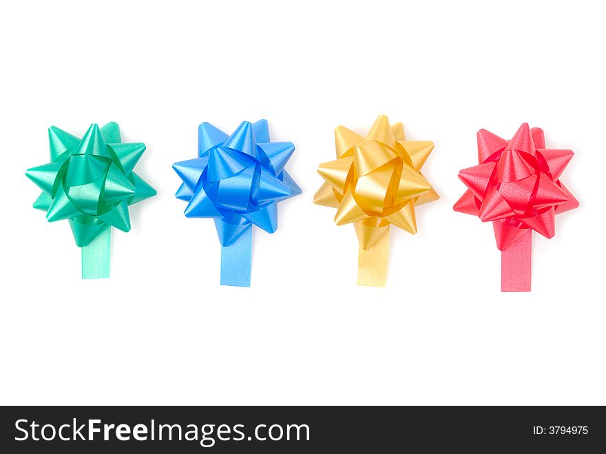 Set of colourful ribbons isolated with clipping path over white background. Set of colourful ribbons isolated with clipping path over white background