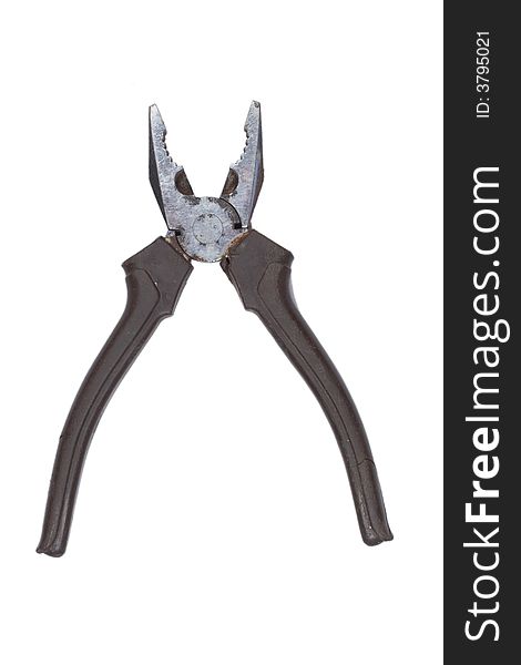 Isolated pliers on white background