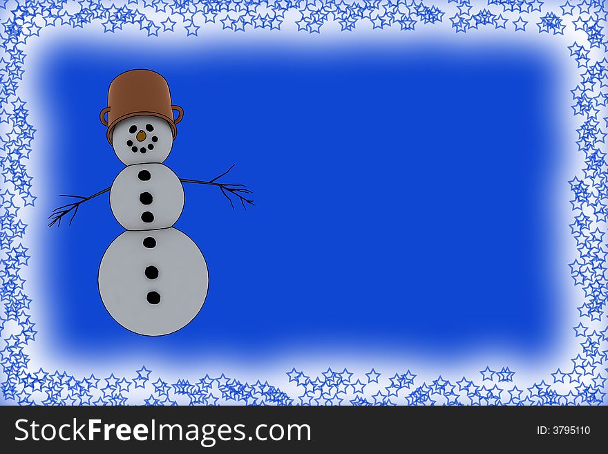 Snowman with christmas background