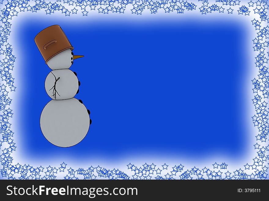 Snowman with christmas background