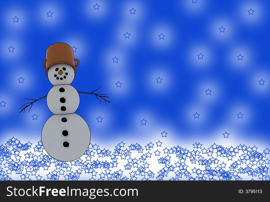 Snowman with christmas background