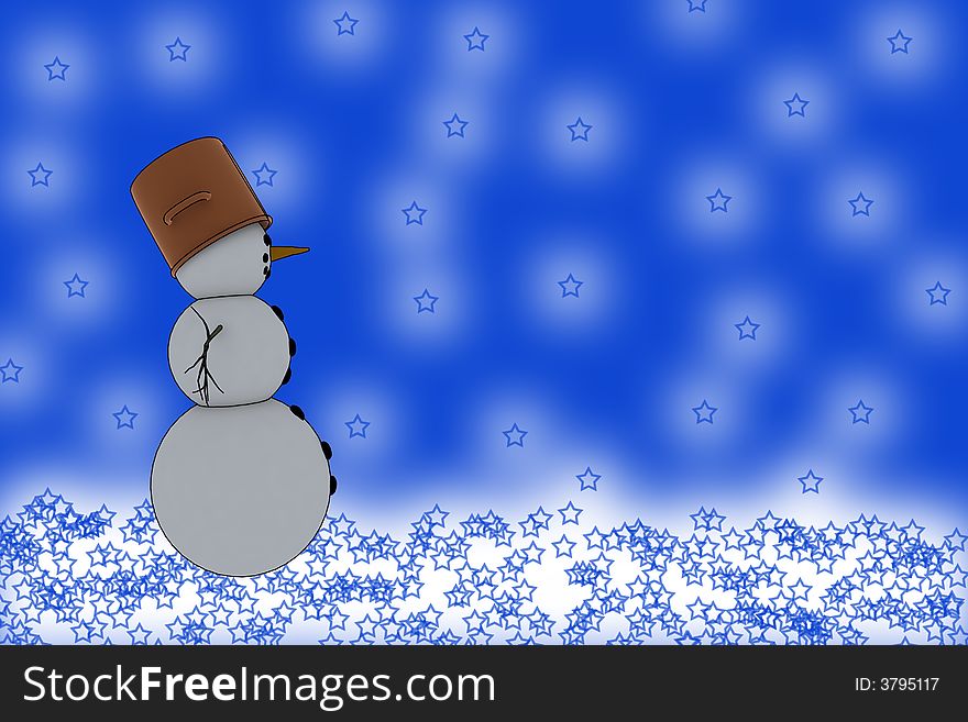 Snowman with christmas background