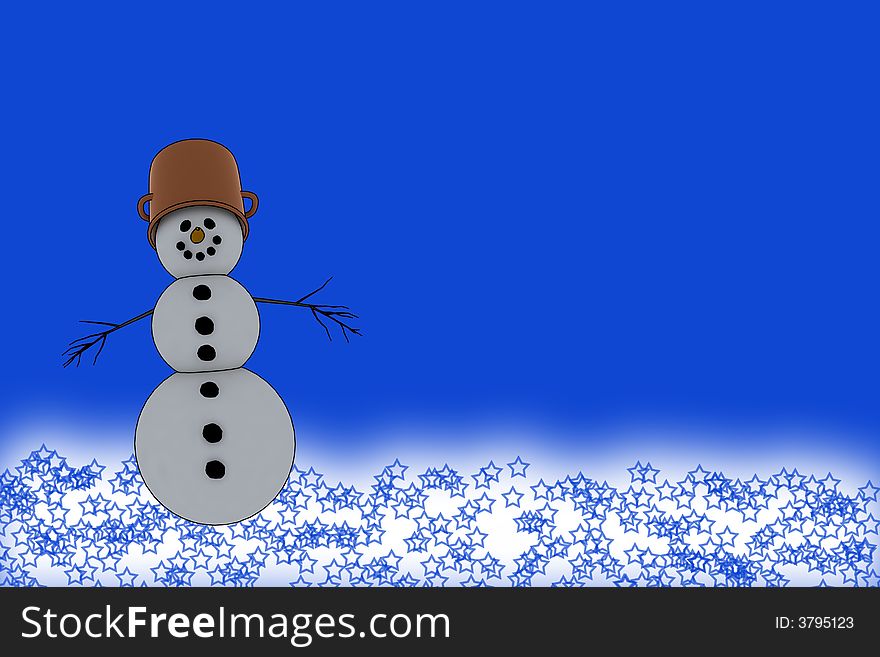 Snowman with christmas background