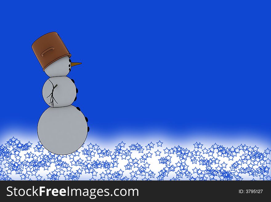 Snowman With Christmas Background