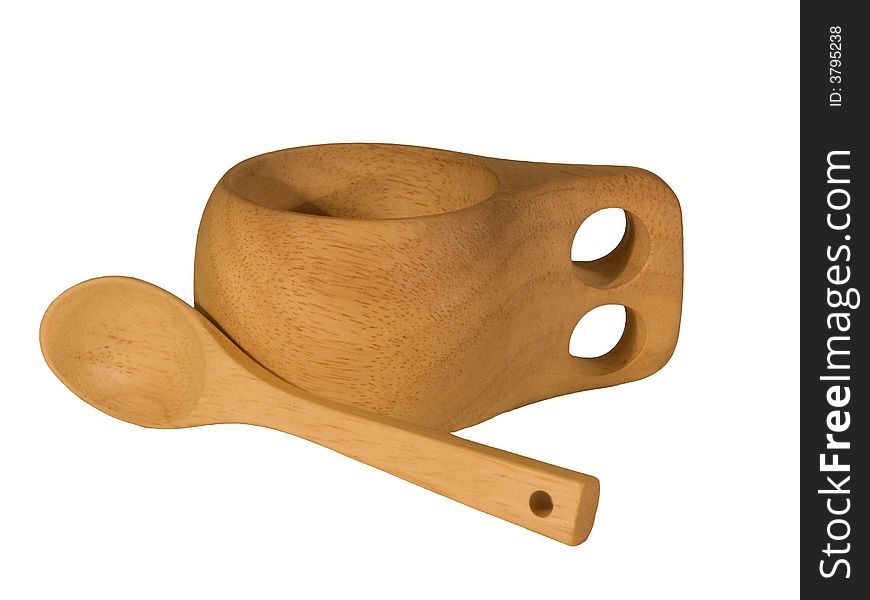 Wooden Cup And Spoon