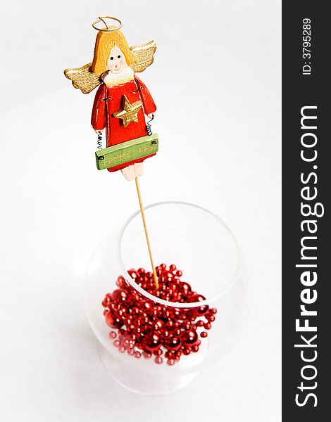 Christmas angel in a glass bowl