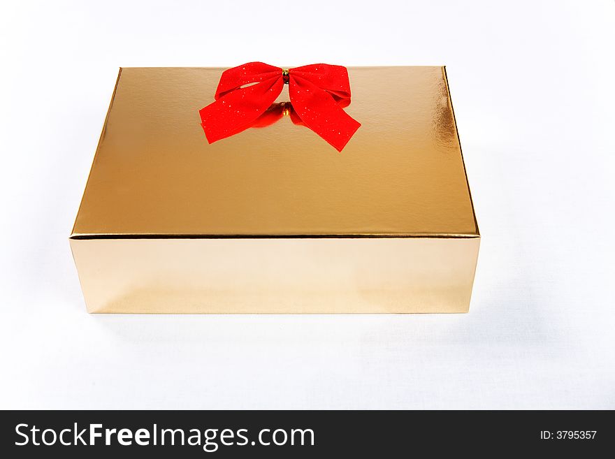 Gold gift box christmas style