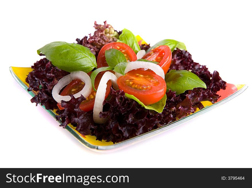 Fresh Salad Isolated On White