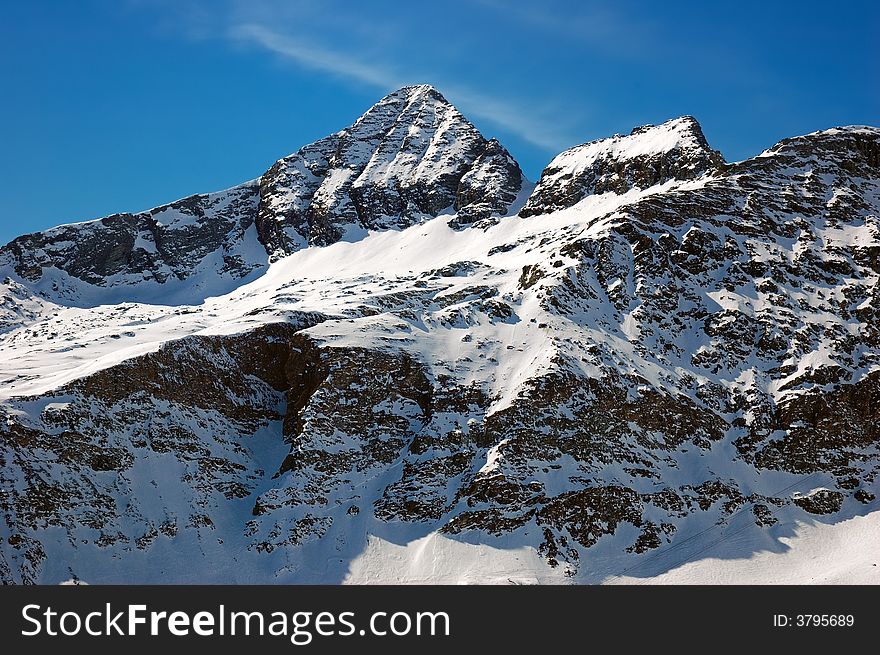 Snowed winter mountains