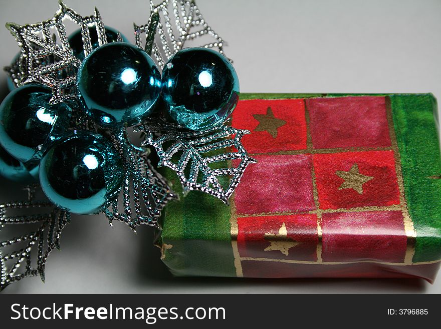 Christmas holiday themed image with festive items