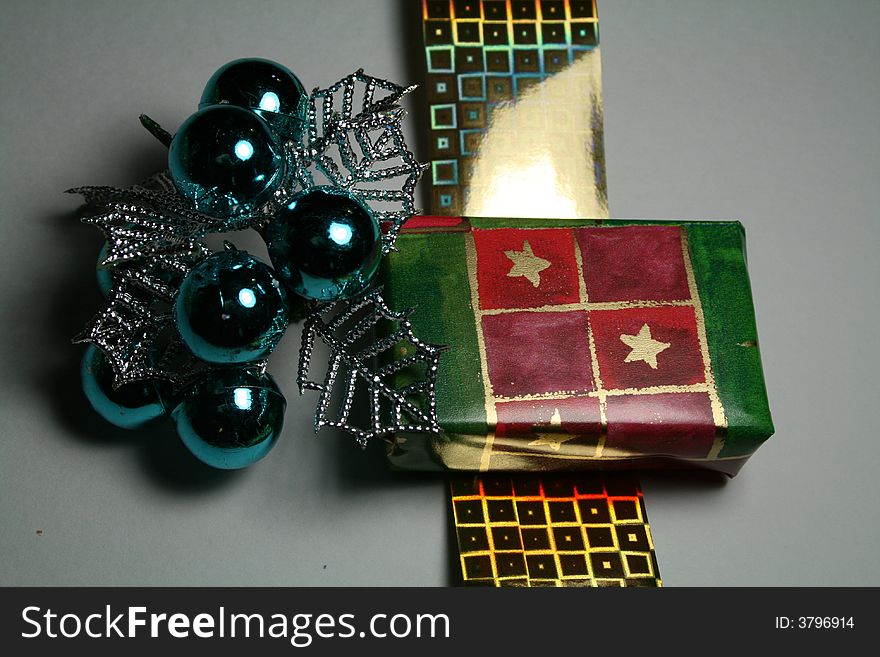 Christmas holiday themed image with festive items. Christmas holiday themed image with festive items