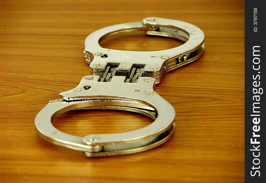 Handcuffs Focus on locks making photo dramatic