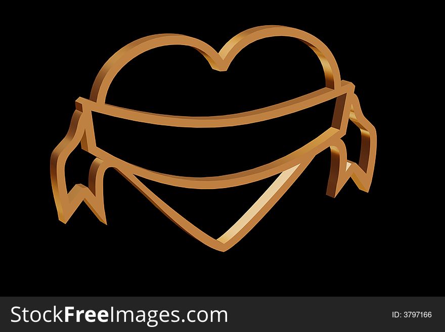 Golden Heart sign with room for your message