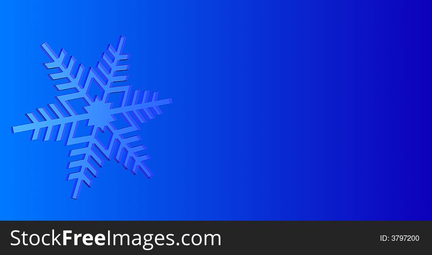 Blue winter background with snowflake