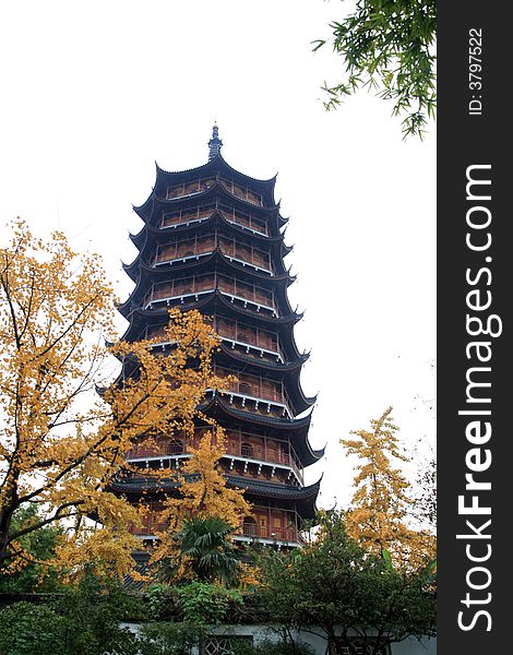 A stupa in the city of suzhou, jiangsu province, china
