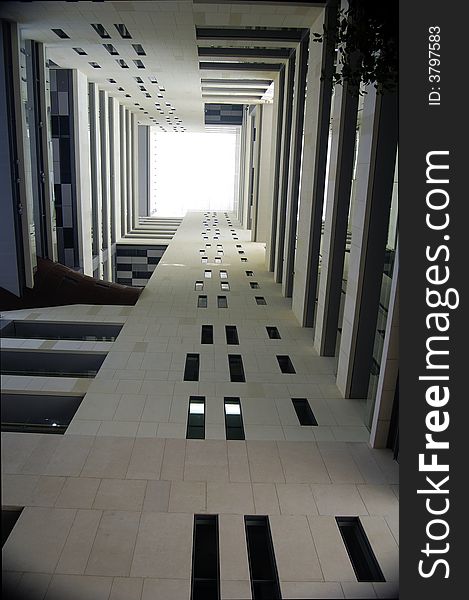 The atrium of a building in Tongji University, Shanghai