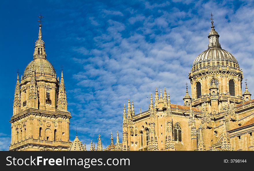 Detail of Salamanca cathedral, Spain.