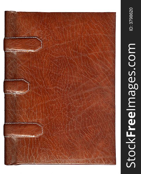 Leather brown notebook, the background removes