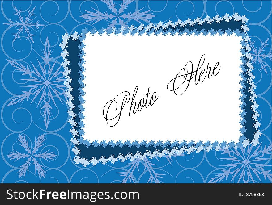 Vector winter frame with snowflake