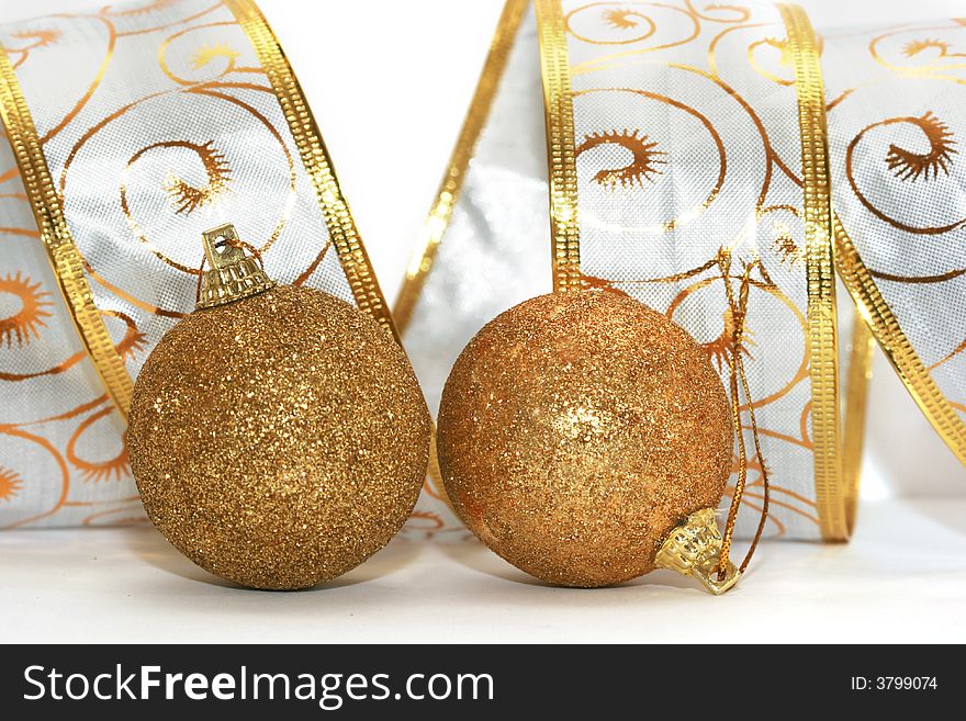 Golden Christmas balls