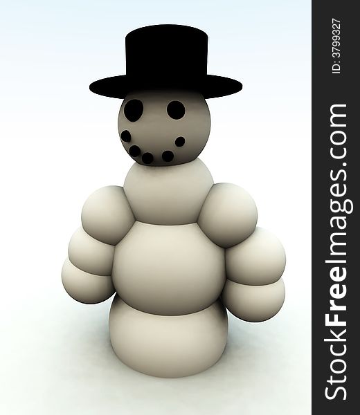 A computer created Christmas image of a happy snowman. A computer created Christmas image of a happy snowman.