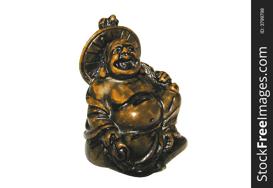 Netsuke. clay statue of budda. Netsuke. clay statue of budda