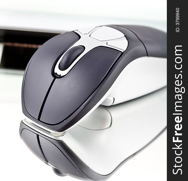 Computer mouse with shadow and keyboard. Computer mouse with shadow and keyboard.