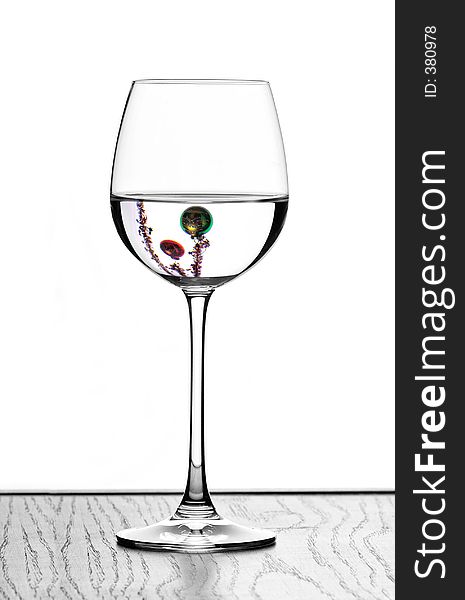 Christmas wine glass in backlight. Christmas wine glass in backlight