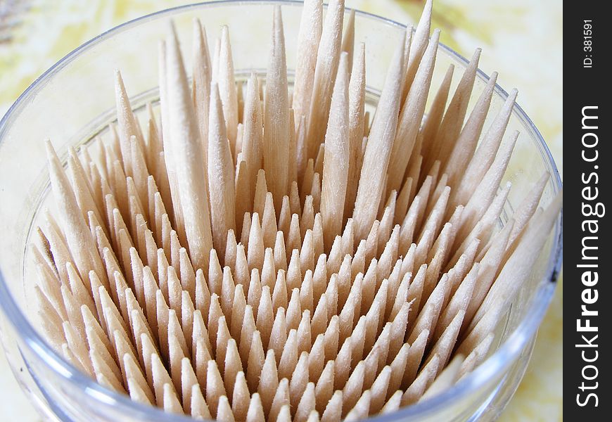 Toothpick on table