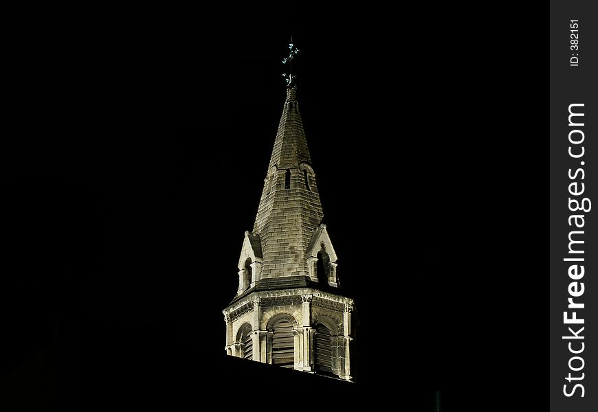 Bell-tower in the night