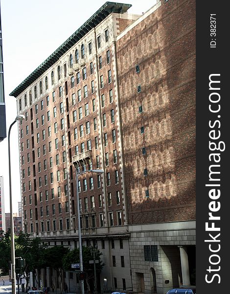 Shot of old buildings in downtown los angeles. Shot of old buildings in downtown los angeles