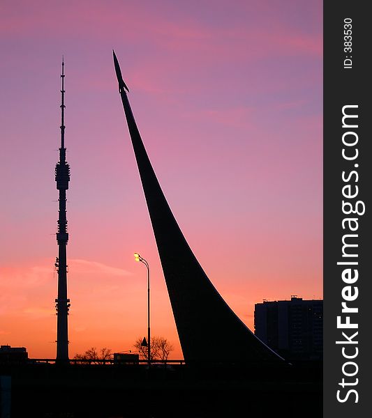 Television tower and space monument. moscow