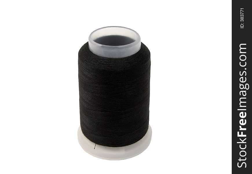 Black sawing thread bobbin-clipping path