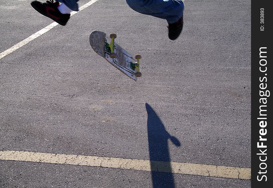 Skateboard Trick With A Shadow