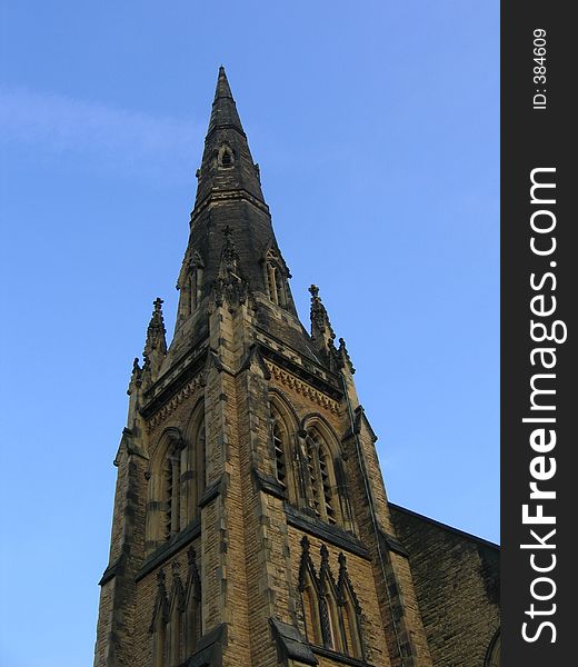 Spire of English Church in Southport. Spire of English Church in Southport