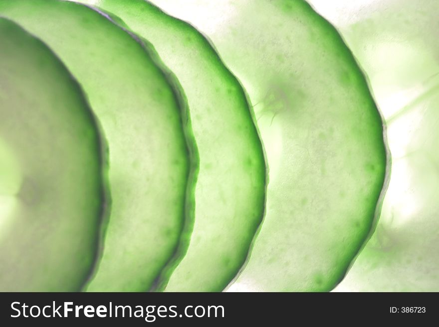 Close-up of sliced cucumber.