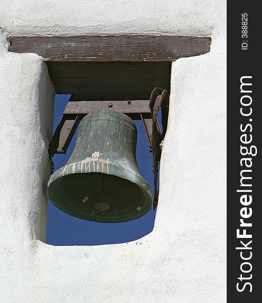 The bell of an old mission church. The bell of an old mission church