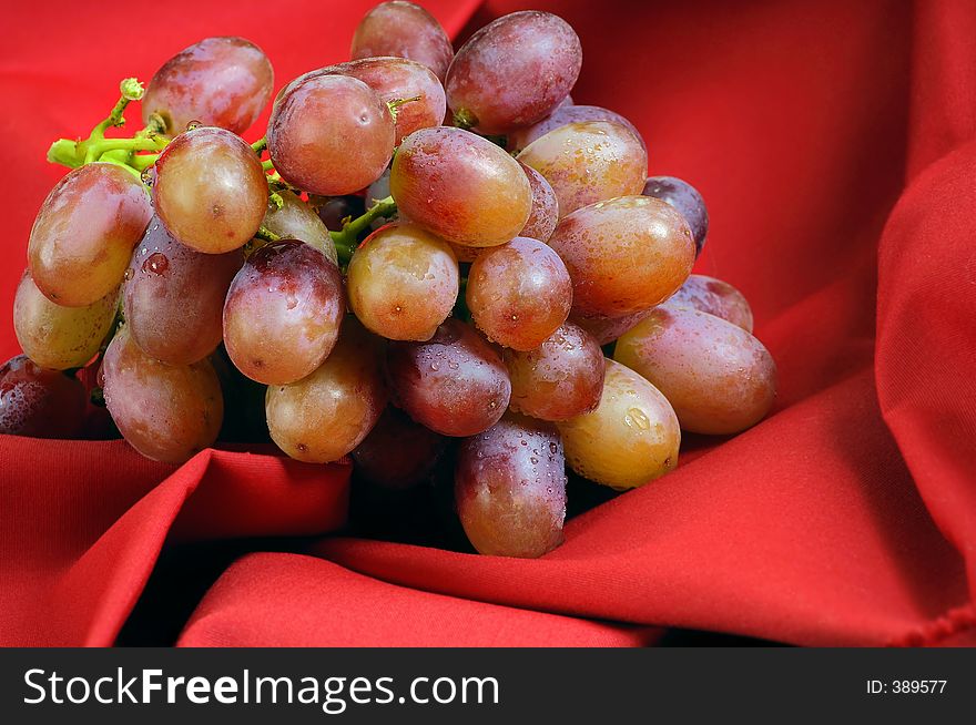 Red Grapes On Red