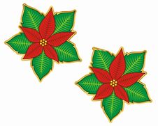 Christmas Poinsettia Sticker Royalty Free Stock Image Christmas Poinsettia Sticker Royalty Free Stock Image