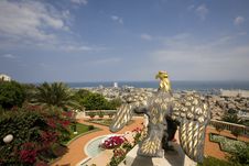 View Of Haifa From Baha I Gardens Royalty Free Stock Photo