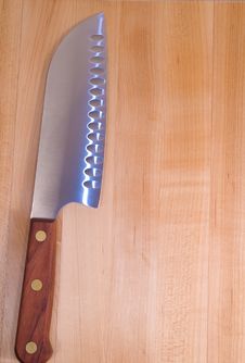 Cutting Board And Knife Stock Photos