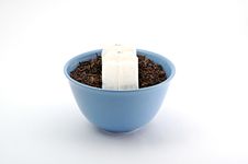 Tea Leafs And Bags In Blue Bowl Royalty Free Stock Photo