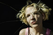 Blonde Woman Under An Umbrella Royalty Free Stock Photography Blonde Woman Under An Umbrella Royalty Free Stock Photography