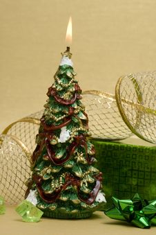 Festive New-year Candle Royalty Free Stock Image Festive New-year Candle Royalty Free Stock Image