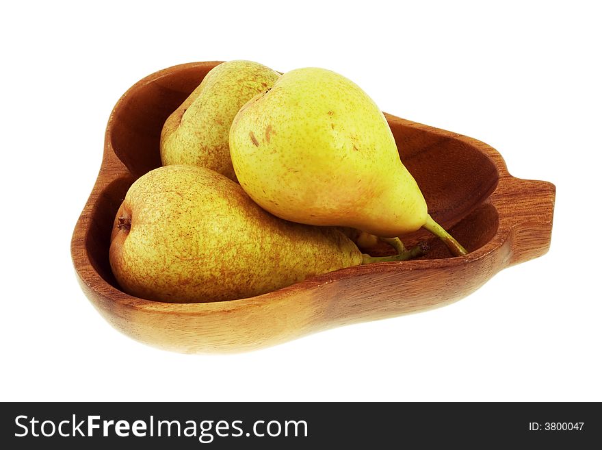 Bowl of pears, isolated on a white  background with clipping path. Bowl of pears, isolated on a white  background with clipping path.